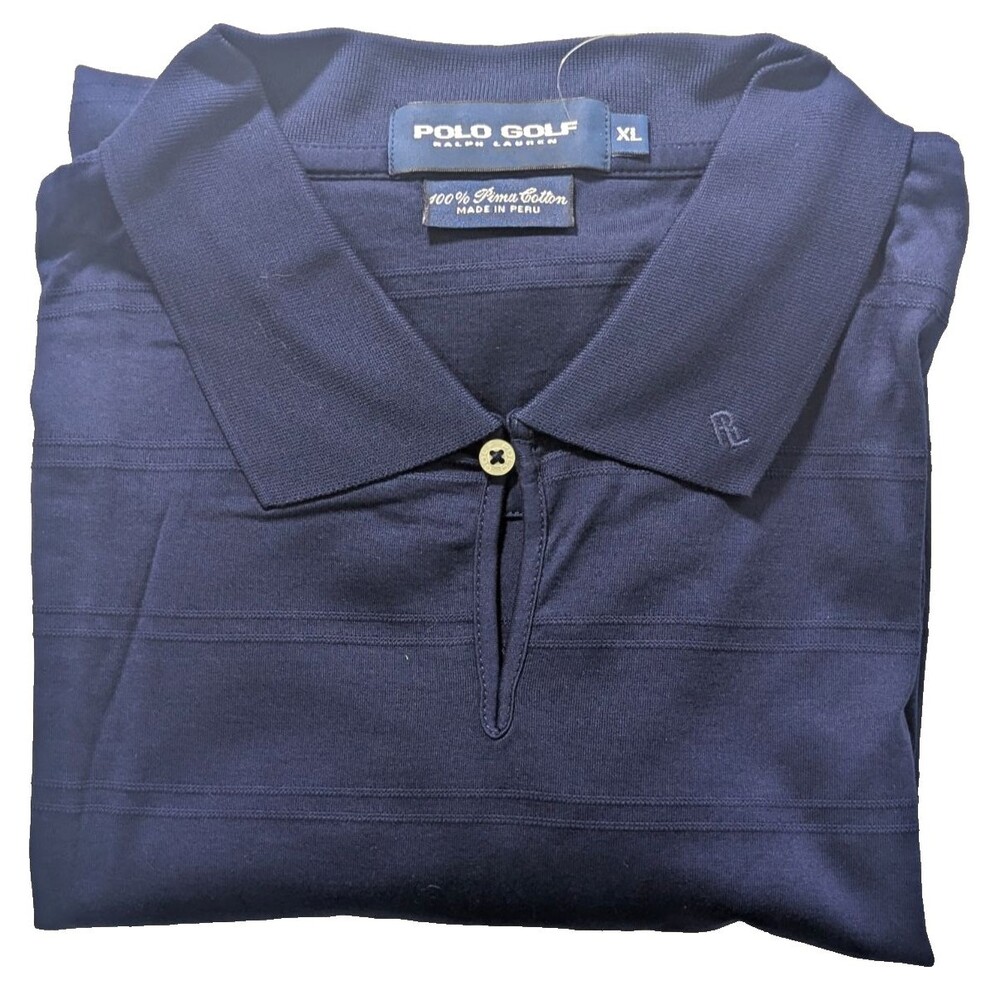 VTG Polo Golf Ralph Lauren Shirt Men's XL Blue Pima Cotton NWT Made in Peru